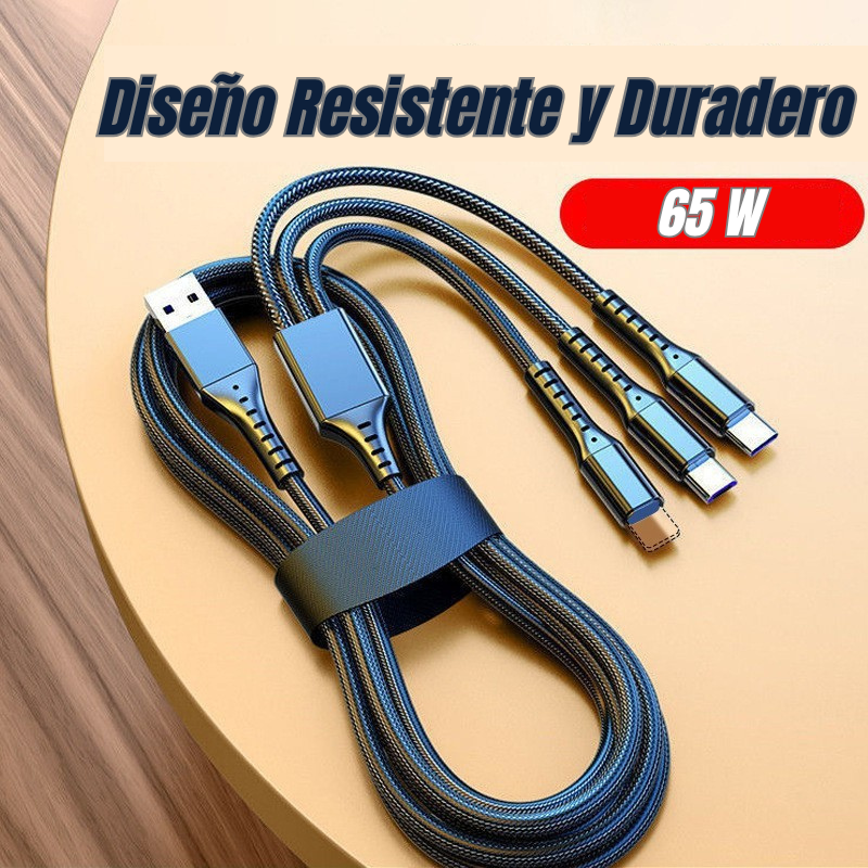 Cable 3 en 1 - Super Carga Rápida 65W